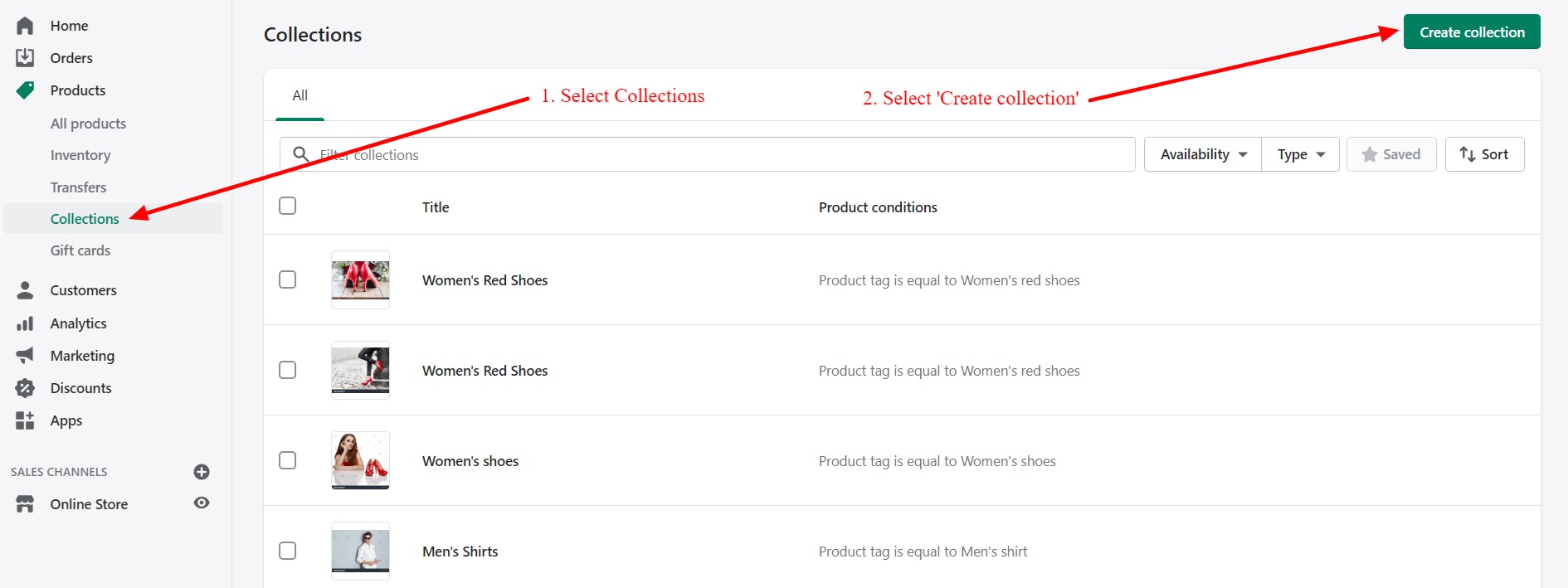why add collections on shopify
