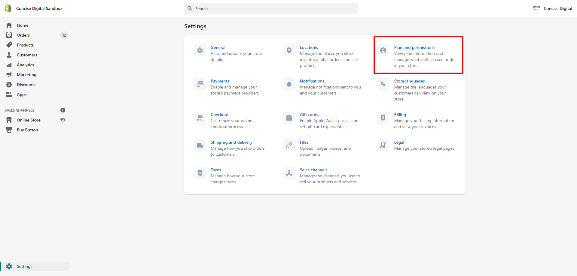 How to add staff account to Shopify step 2